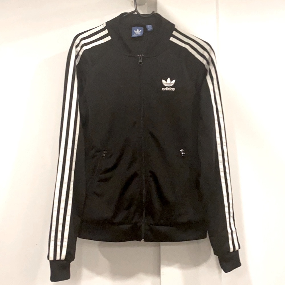 Black Adidas 3 stripes street jacket size S